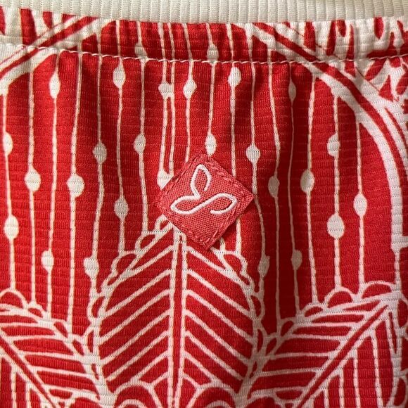 PRANA Sleeveless Abstract Prints Scoop Neck Top Red White Women’s Size Medium - Picture 3 of 6